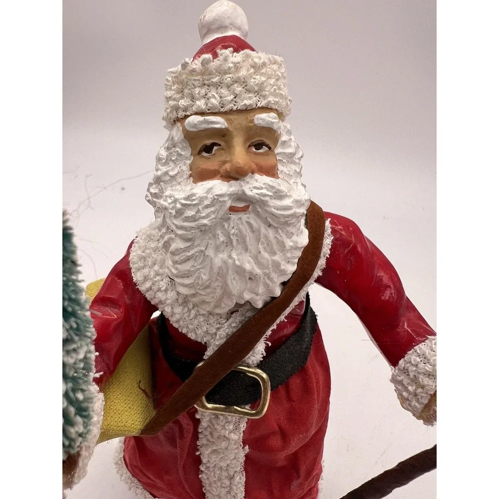Clothtique Santa Christmas Tree Staff Satchel 6.5